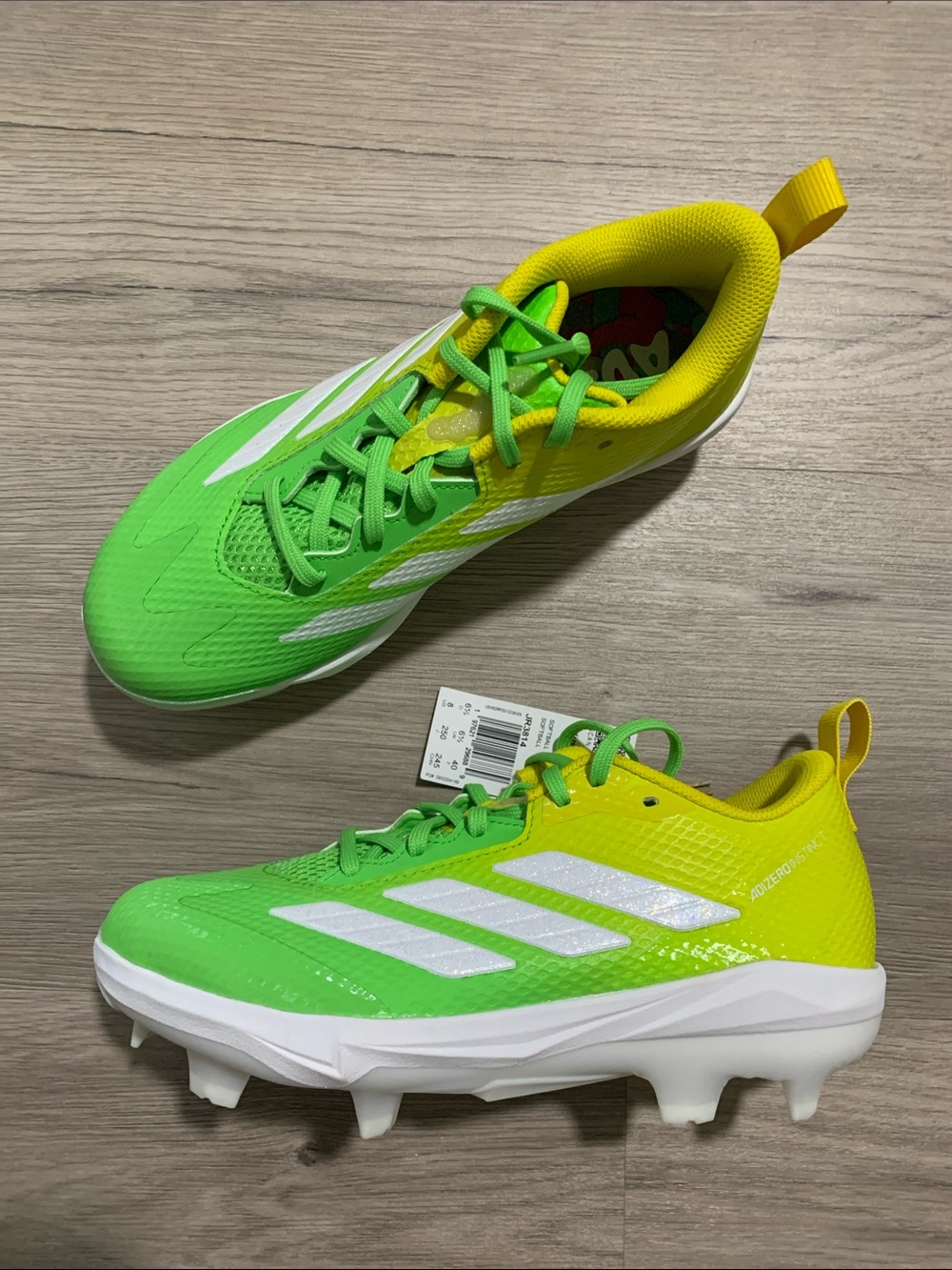adidas Neon Green and Yellow Softball cleats Womens size 8